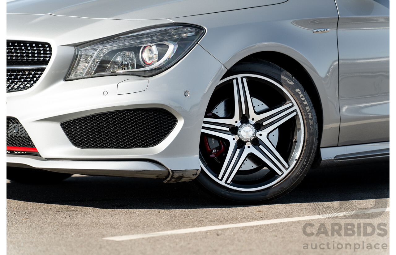 01/2015 Mercedes Benz CLA250 Sport 4matic (AWD) 117 MY15 4d Coupe Polar Silver Metallic Turbo 2.0L