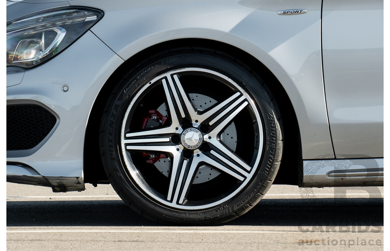 01/2015 Mercedes Benz CLA250 Sport 4matic (AWD) 117 MY15 4d Coupe Polar Silver Metallic Turbo 2.0L