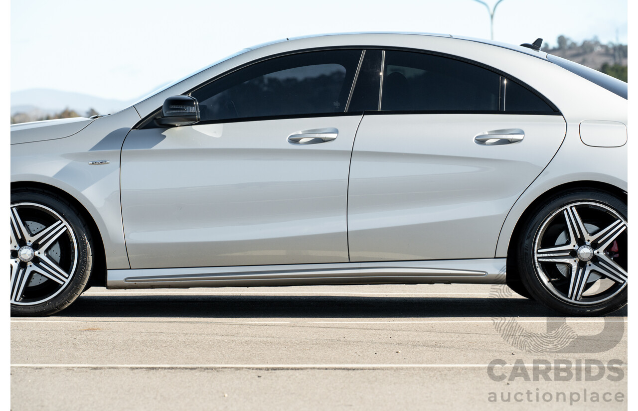 01/2015 Mercedes Benz CLA250 Sport 4matic (AWD) 117 MY15 4d Coupe Polar Silver Metallic Turbo 2.0L