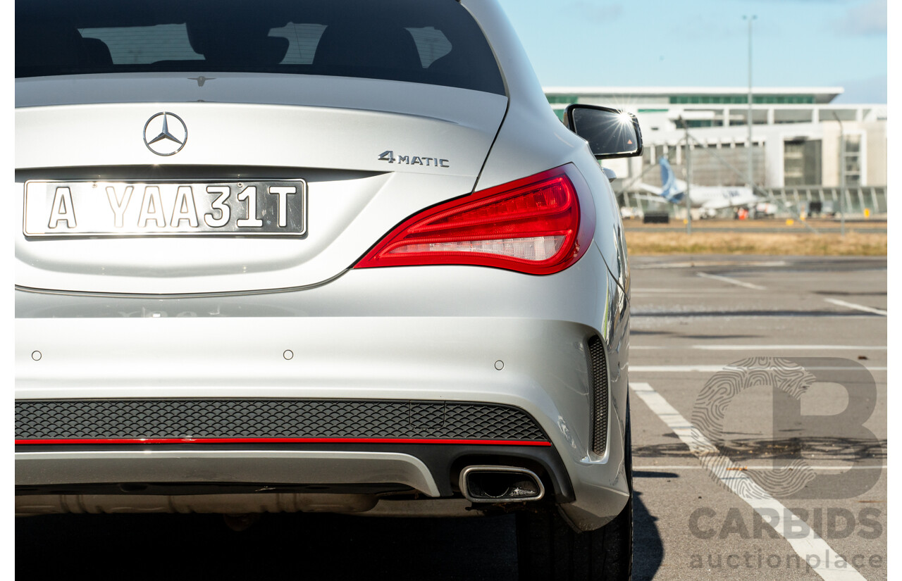 01/2015 Mercedes Benz CLA250 Sport 4matic (AWD) 117 MY15 4d Coupe Polar Silver Metallic Turbo 2.0L