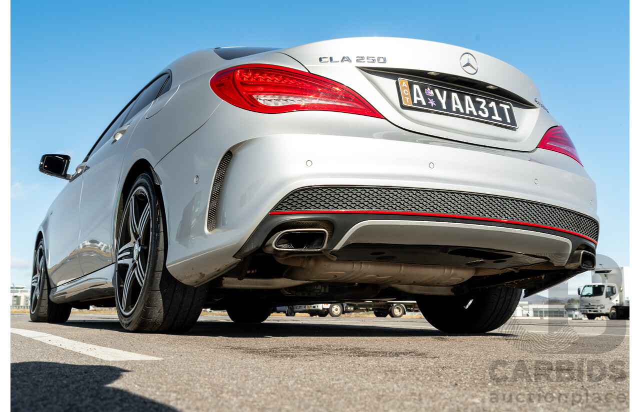 01/2015 Mercedes Benz CLA250 Sport 4matic (AWD) 117 MY15 4d Coupe Polar Silver Metallic Turbo 2.0L