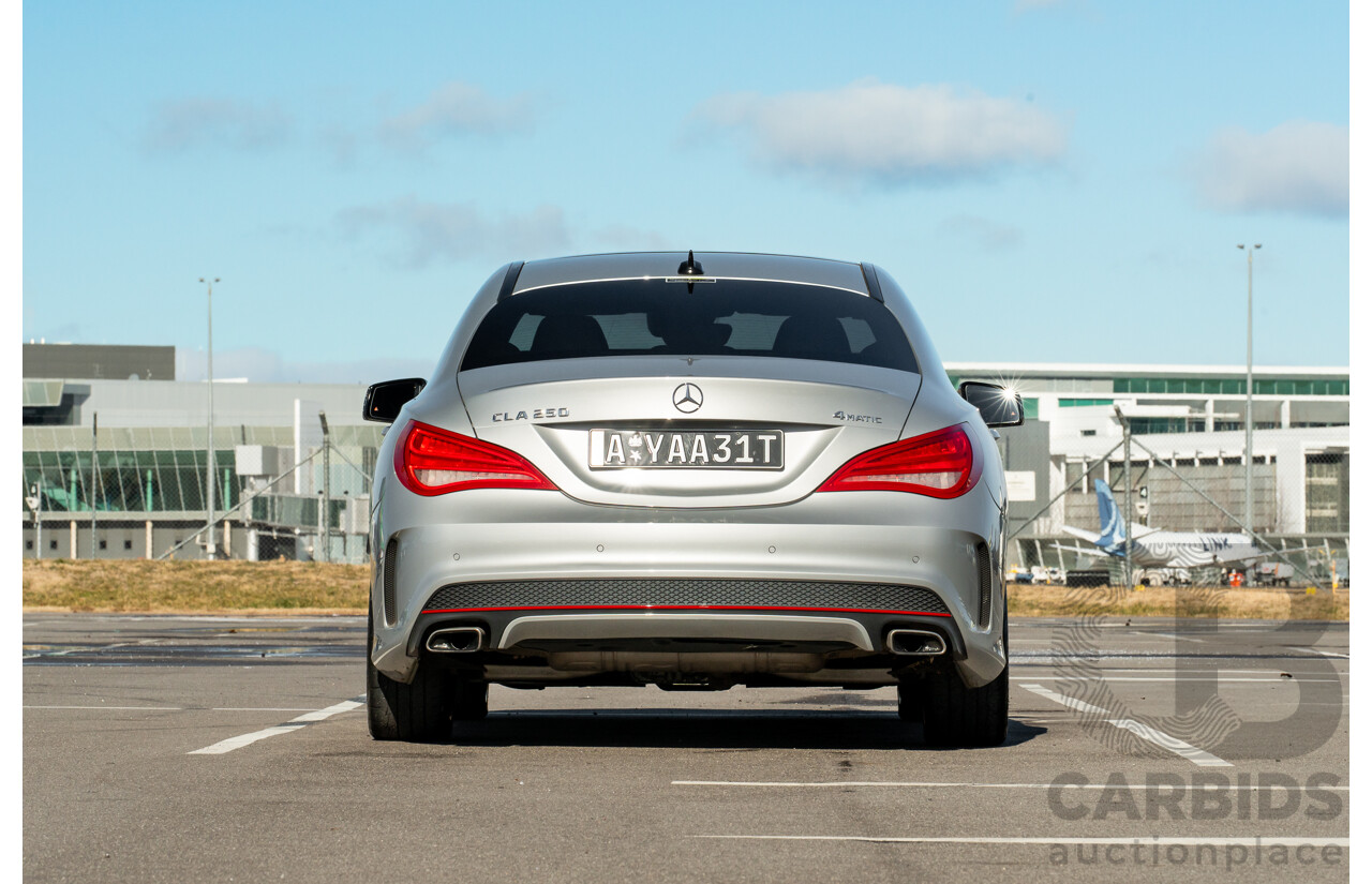 01/2015 Mercedes Benz CLA250 Sport 4matic (AWD) 117 MY15 4d Coupe Polar Silver Metallic Turbo 2.0L