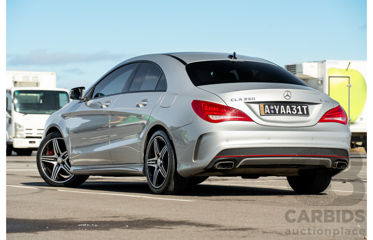 01/2015 Mercedes Benz CLA250 Sport 4matic (AWD) 117 MY15 4d Coupe Polar Silver Metallic Turbo 2.0L