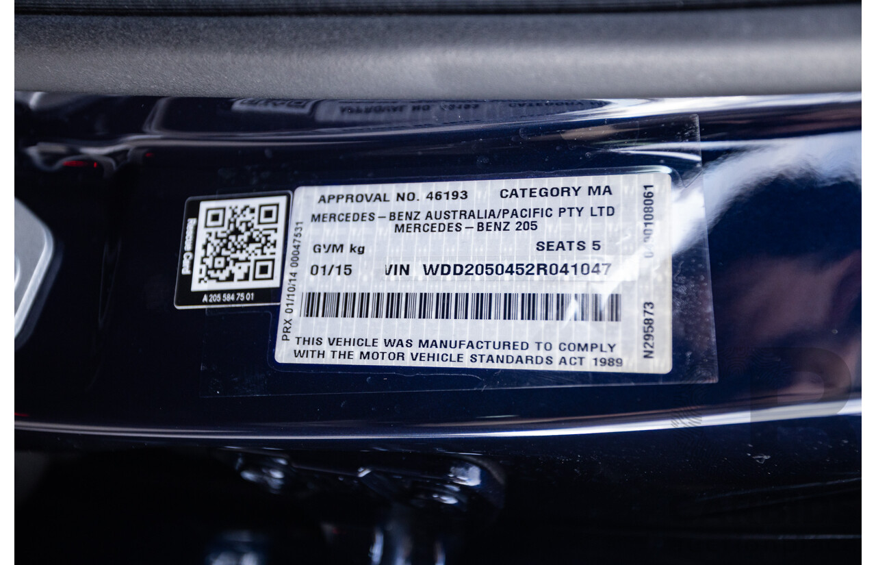 1/2015 Mercedes Benz C250 AMG Line W205 4d Sedan Cavansite Blue Metallic Turbo 2.0L