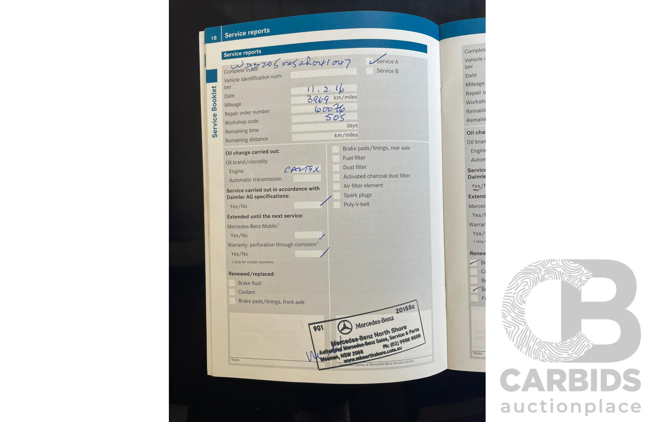 1/2015 Mercedes Benz C250 AMG Line W205 4d Sedan Cavansite Blue Metallic Turbo 2.0L