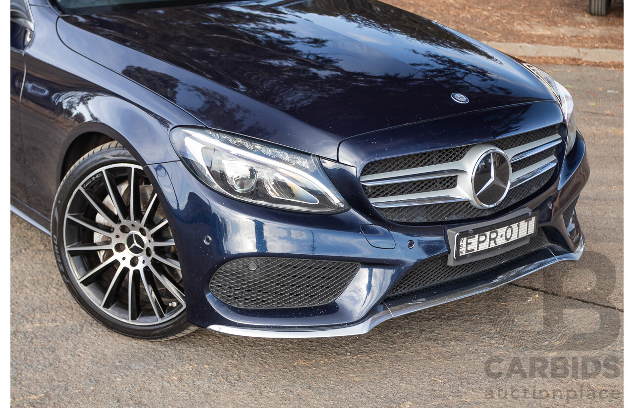 1/2015 Mercedes Benz C250 AMG Line W205 4d Sedan Cavansite Blue Metallic Turbo 2.0L