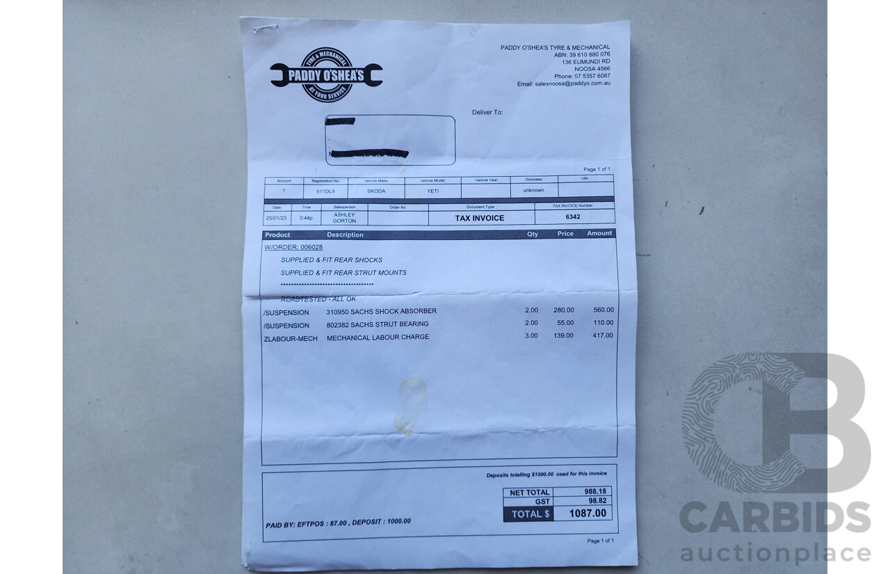 3/2012 Skoda Yeti 112 TSI (4x4) 5L 4d Wagon Blue 1.8L