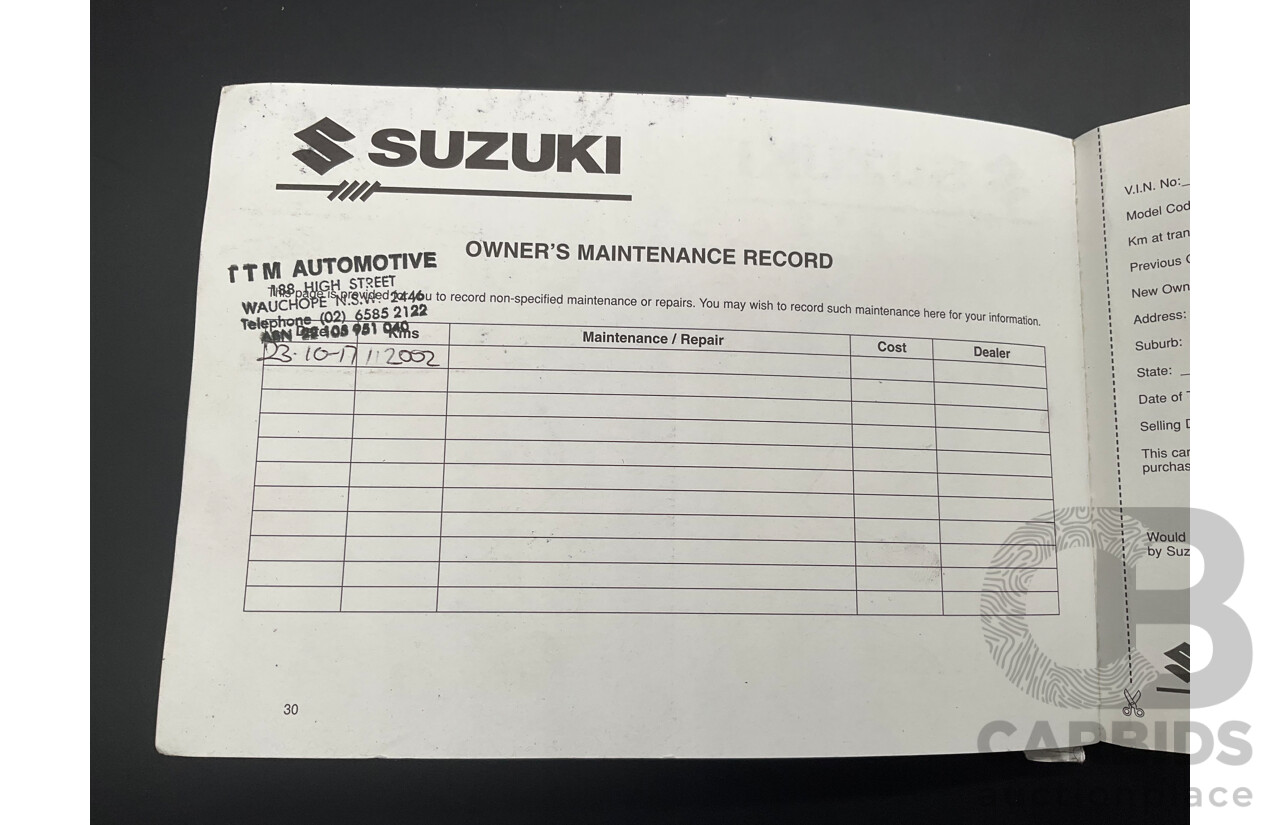 10/2005 Suzuki Liana 4d Sedan Superior White 1.8L