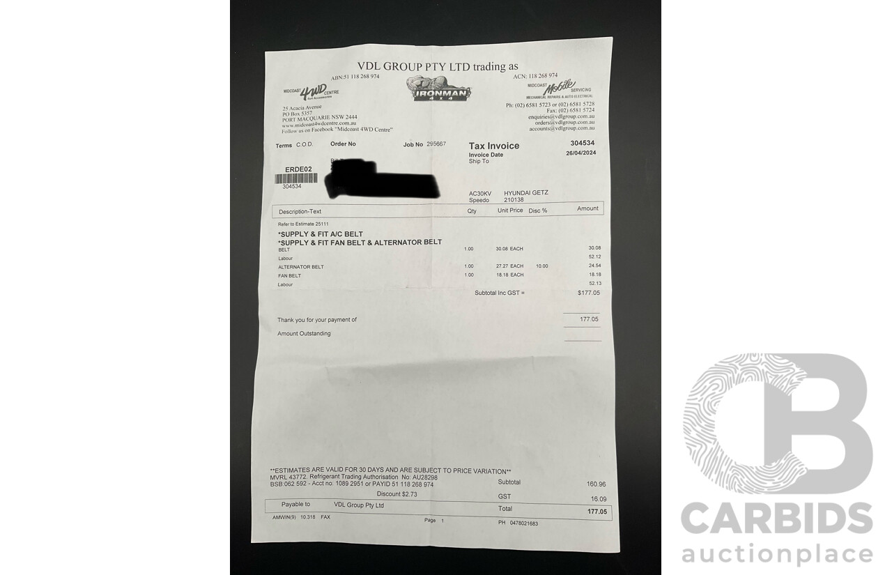 1/2005 Hyundai Getz XL TB 3d Hatchback Noble White 1.3L