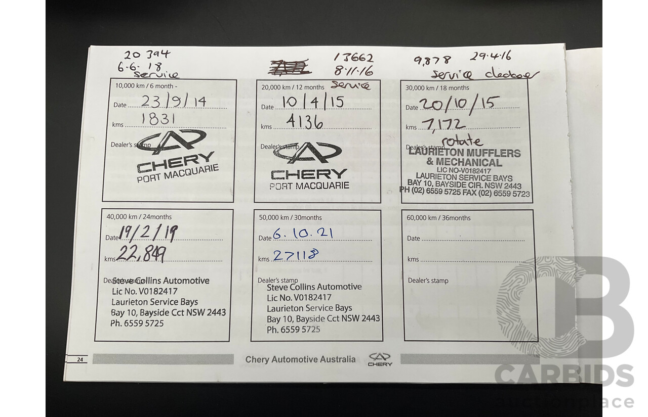 9/2013 Chery J1 S2X 5d Hatchback Sunpin Red Metallic 1.3L