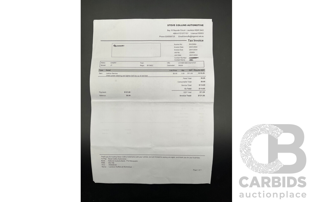 9/2013 Chery J1 S2X 5d Hatchback Sunpin Red Metallic 1.3L