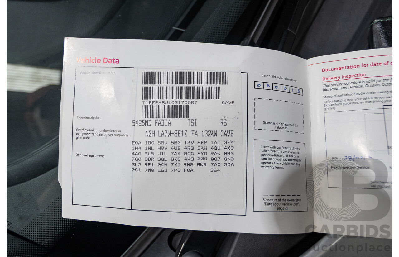 2/2013 Skoda Fabia RS 132 TSI 5JF MY13 5d Hatchback Silver 1.4L