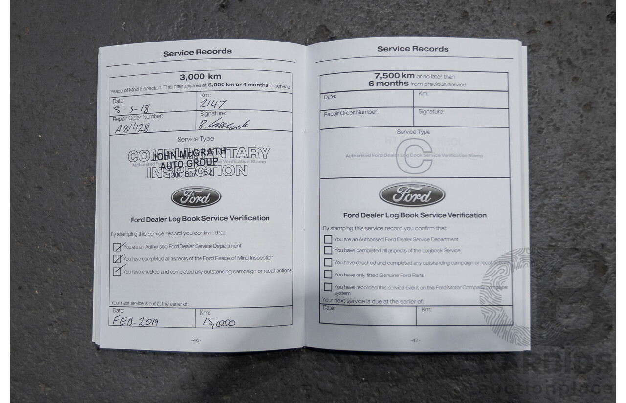 01/2018 Ford Ranger WILDTRAK 3.2 (4x4) PX MKII MY18 Dual Cab P/Up Shadow Black Turbo Diesel 3.2L