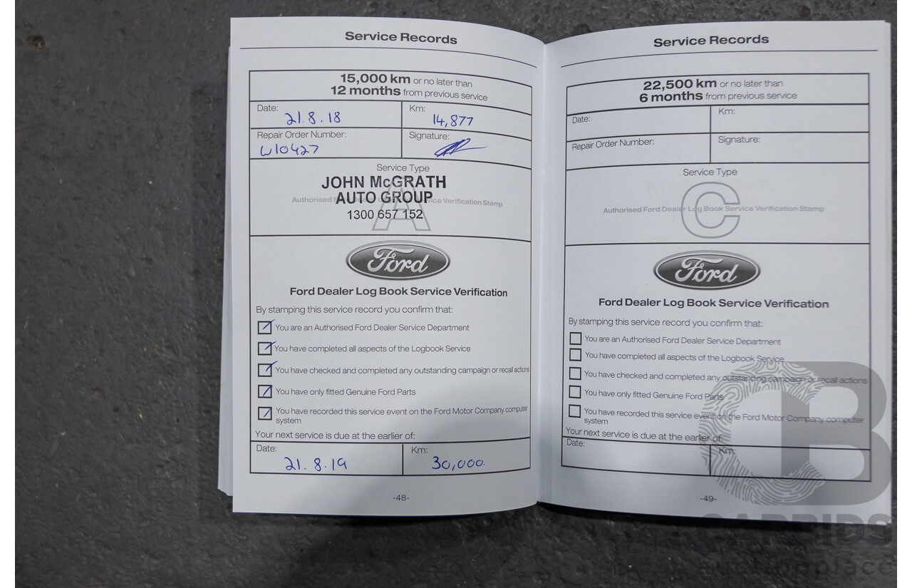 01/2018 Ford Ranger WILDTRAK 3.2 (4x4) PX MKII MY18 Dual Cab P/Up Shadow Black Turbo Diesel 3.2L