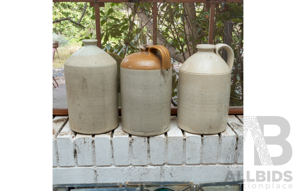 Collection of Three Ceramic Demijohns