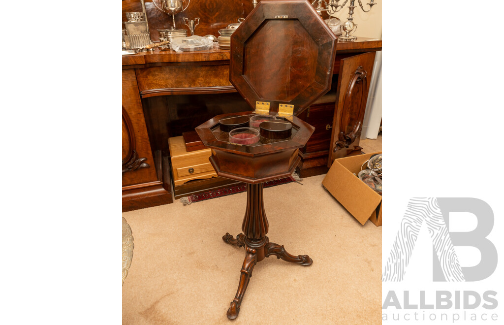 Victorian Burr Walnut Tipoy/Teapoy