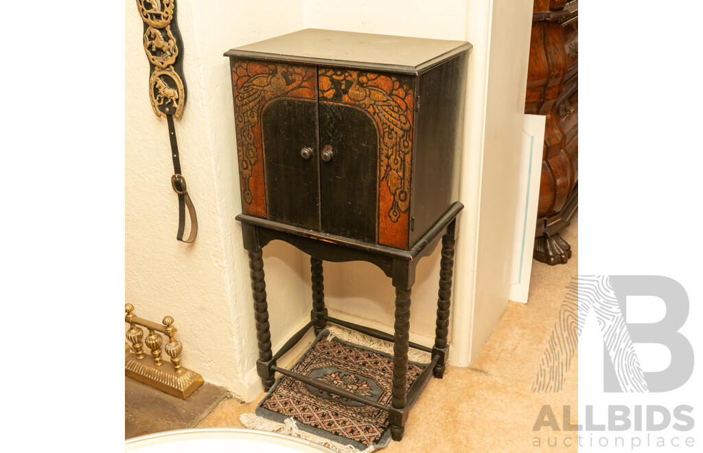 Small Elevated Two Door Smoker's Cabinet