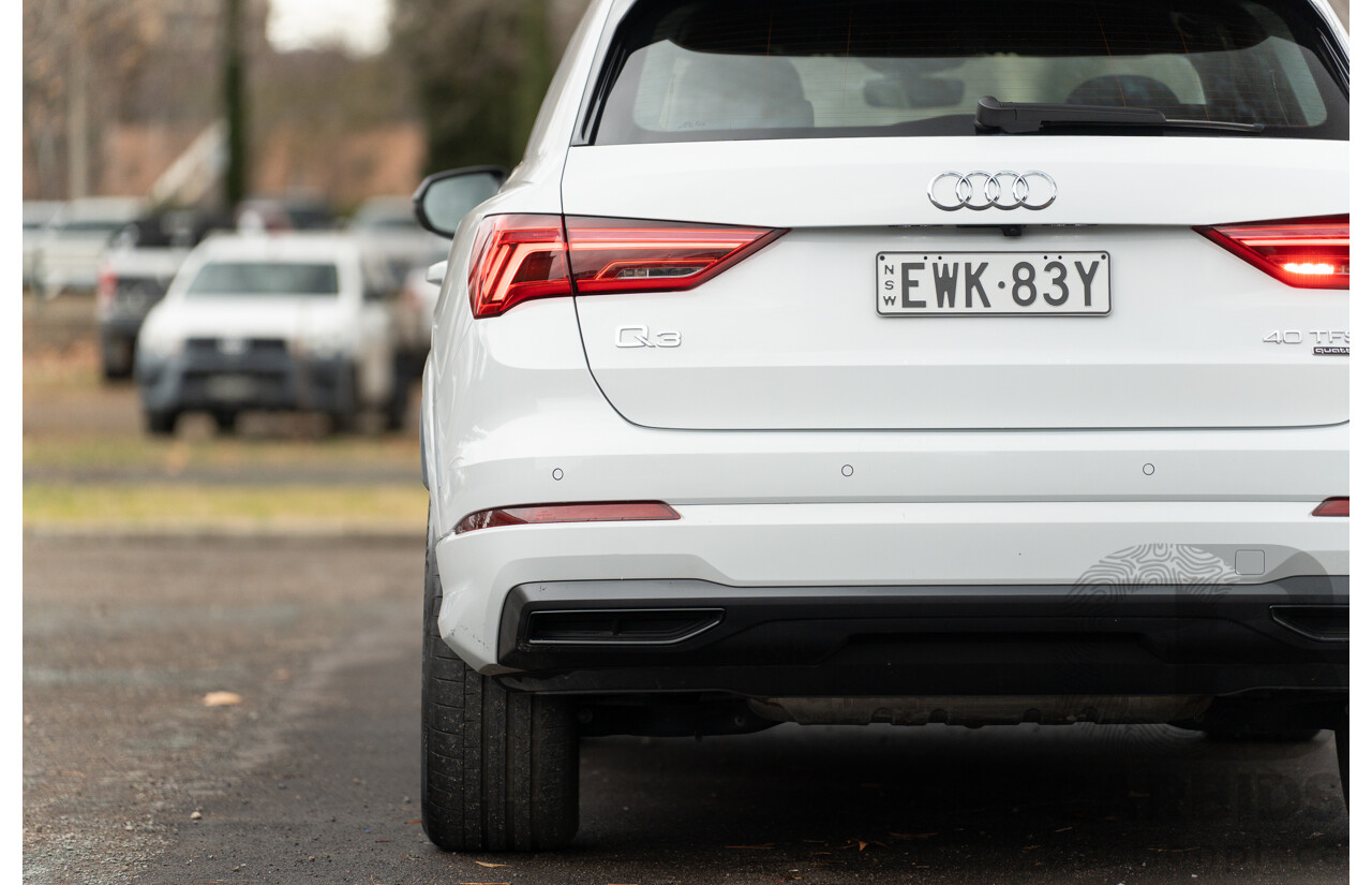 11/2022 Audi Q3 40 TFSI Quattro (AWD) F3 MY23 4d Wagon Glacier White Metallic Turbo 2.0L