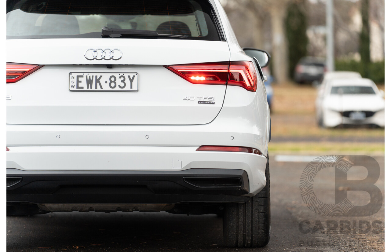 11/2022 Audi Q3 40 TFSI Quattro (AWD) F3 MY23 4d Wagon Glacier White Metallic Turbo 2.0L