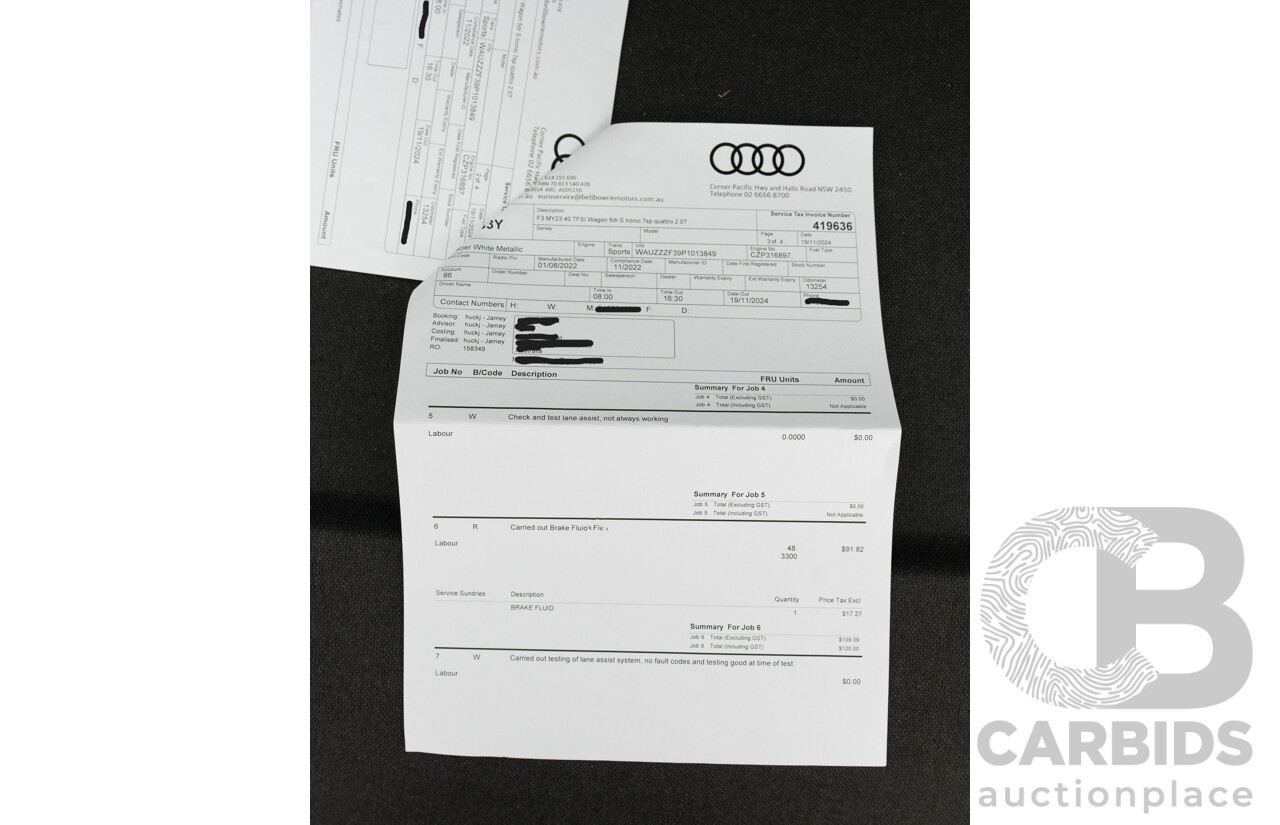 11/2022 Audi Q3 40 TFSI Quattro (AWD) F3 MY23 4d Wagon Glacier White Metallic Turbo 2.0L
