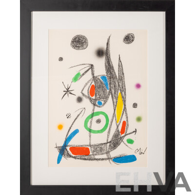Joan Miro (20th Century, Spanish 1893-1983), 'Maravillas (Wonders) XIV' 1975, Colour Lithograph, Edition of 1500 (un-numbered), Signed in Stone, 48.5 x 34.5 cm (sight) 49.5 x 35.5 cm (sheet), 69 x 55 cm (frame)