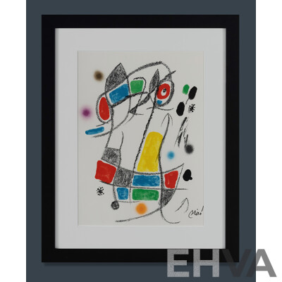 Joan Miro (20th Century, Spanish 1893-1983), 'Maravillas (Wonders) XIV' 1975, Colour Lithograph, Edition of 1500 (un-numbered), Signed in Stone, 48.5 x 34.5 cm (sight) 49.5 x 35.5 cm (sheet), 69 x 55 cm (frame)