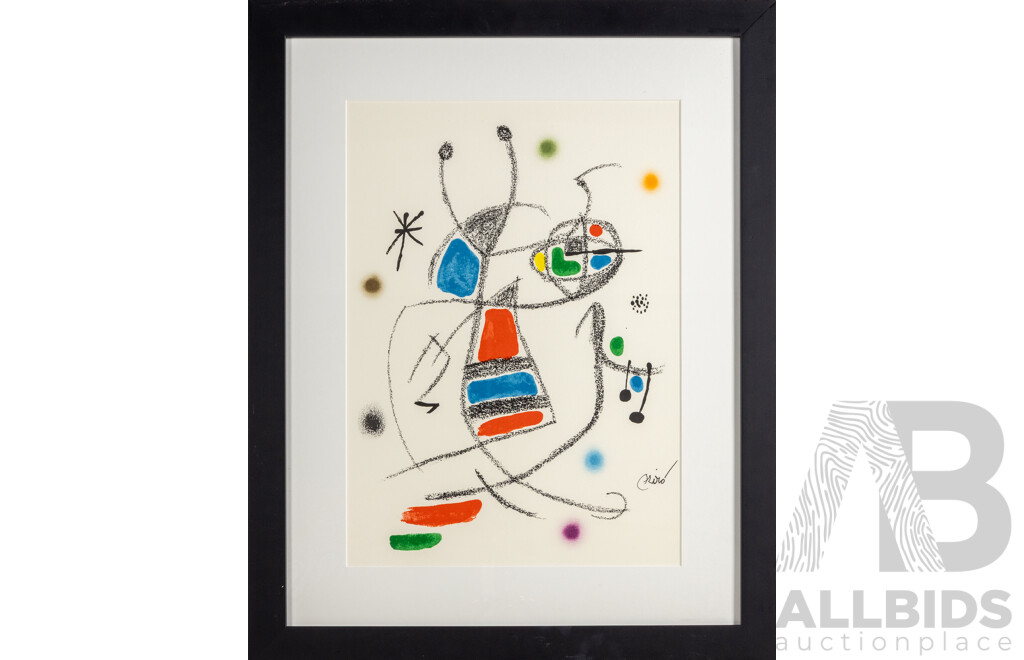Joan Miro, (20th Century, Spanish 1893-1983), 'Maravillas (Wonders) XVII' 1975, Colour Lithograph, Edition of 1500 (un-numbered), Signed in Stone, 48.5 x 34.5 cm (sight) 49.5 x 35.5 cm (sheet), 69 x 55 cm (frame)