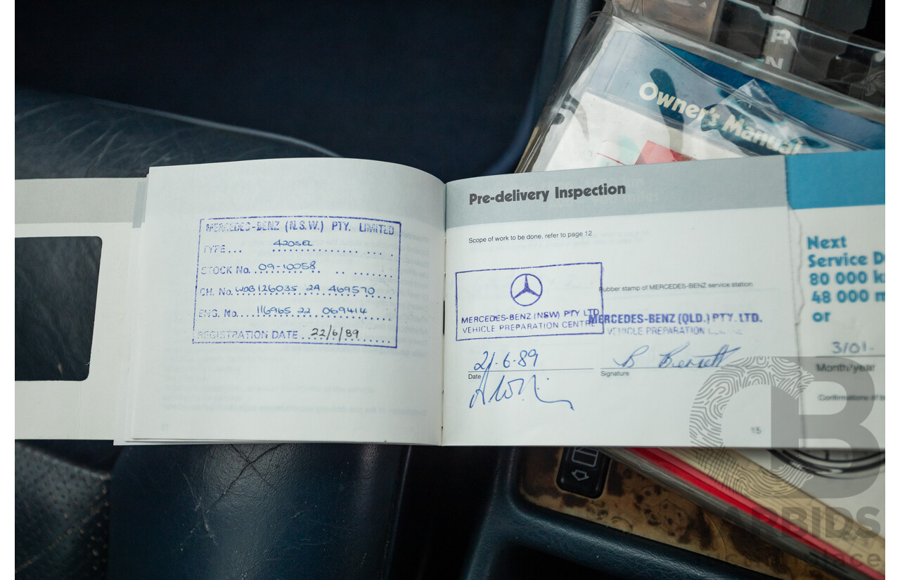 3/1989 Mercedes Benz 420 SEL W126 4d Sedan Astral Silver V8 4.2L