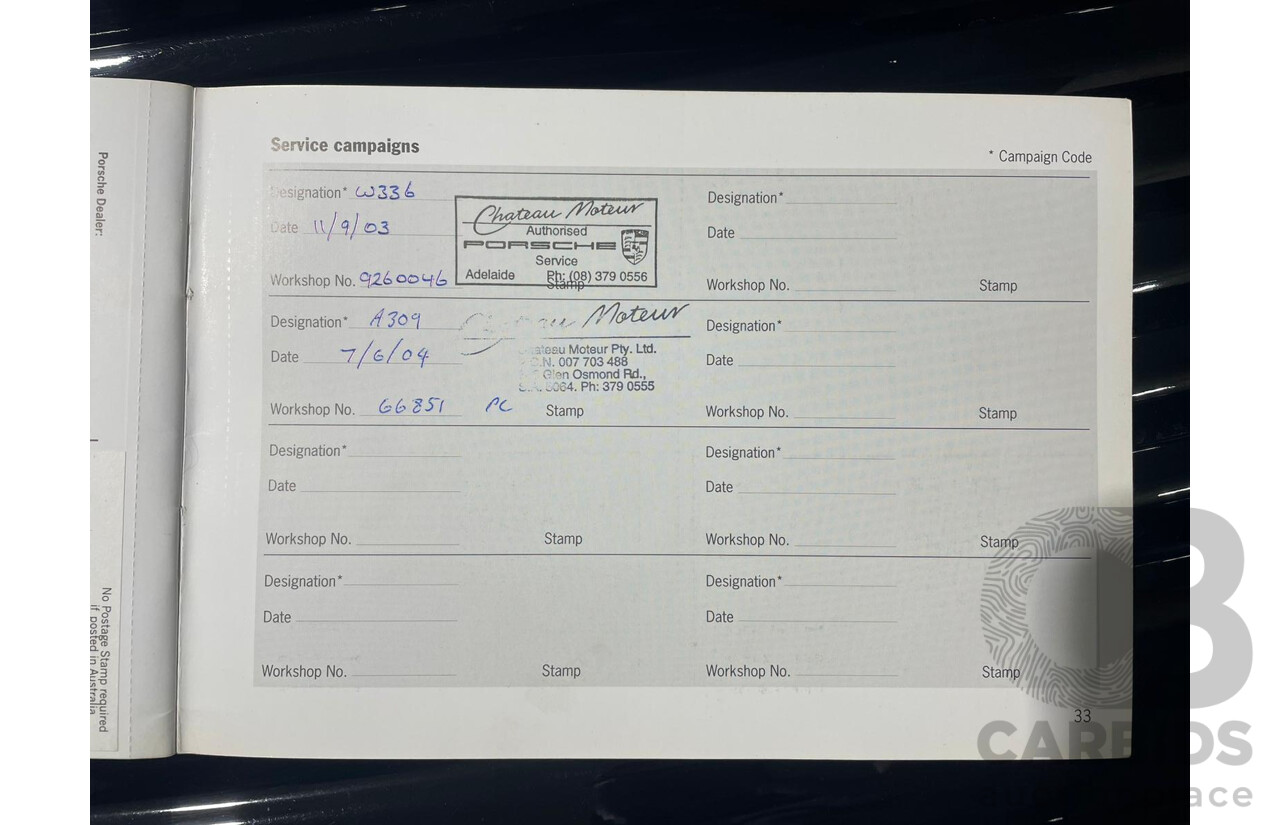 2/2003 Porsche 911 Carrera 996 2d Cabriolet Black 3.6L