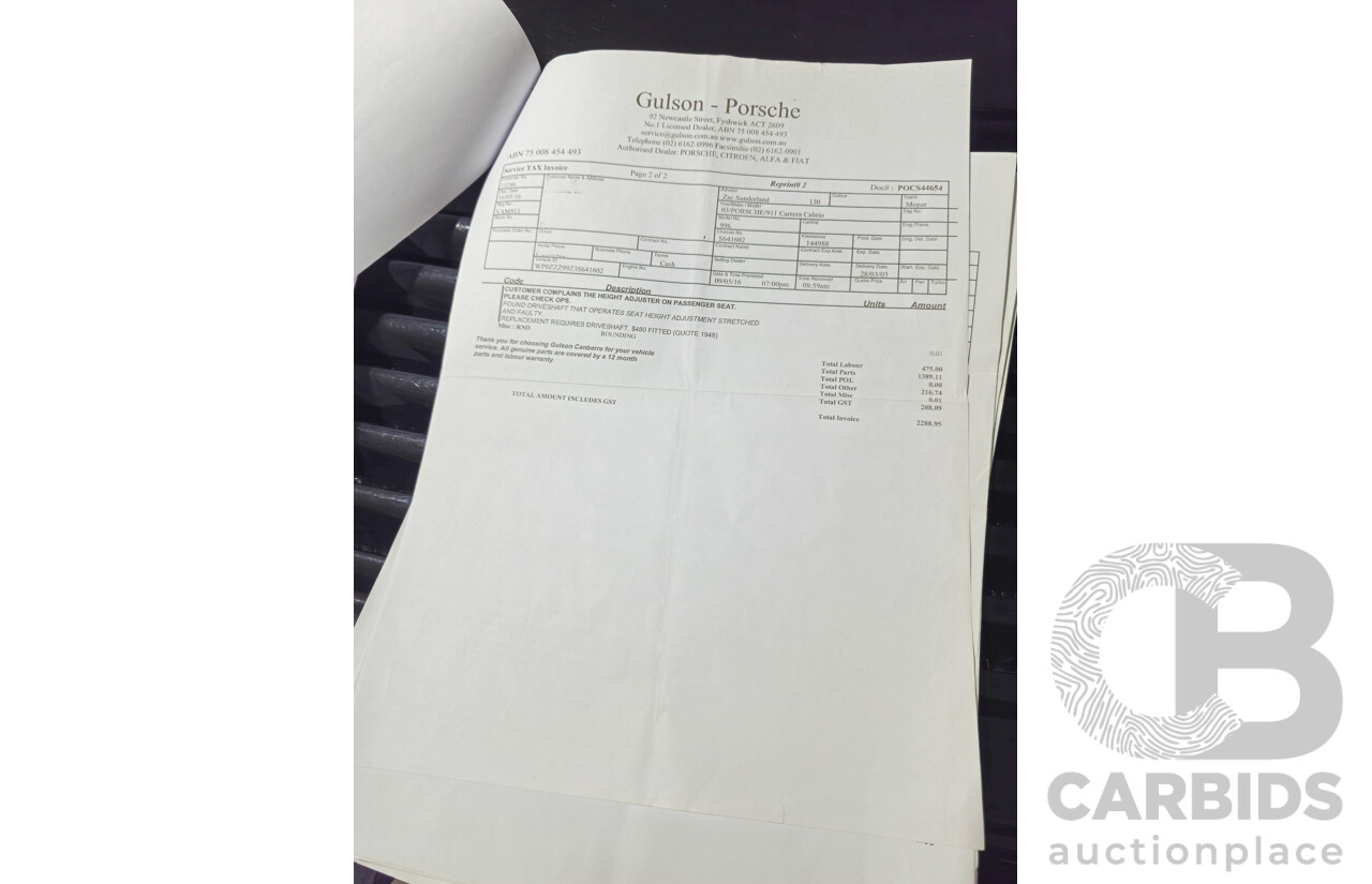 2/2003 Porsche 911 Carrera 996 2d Cabriolet Black 3.6L