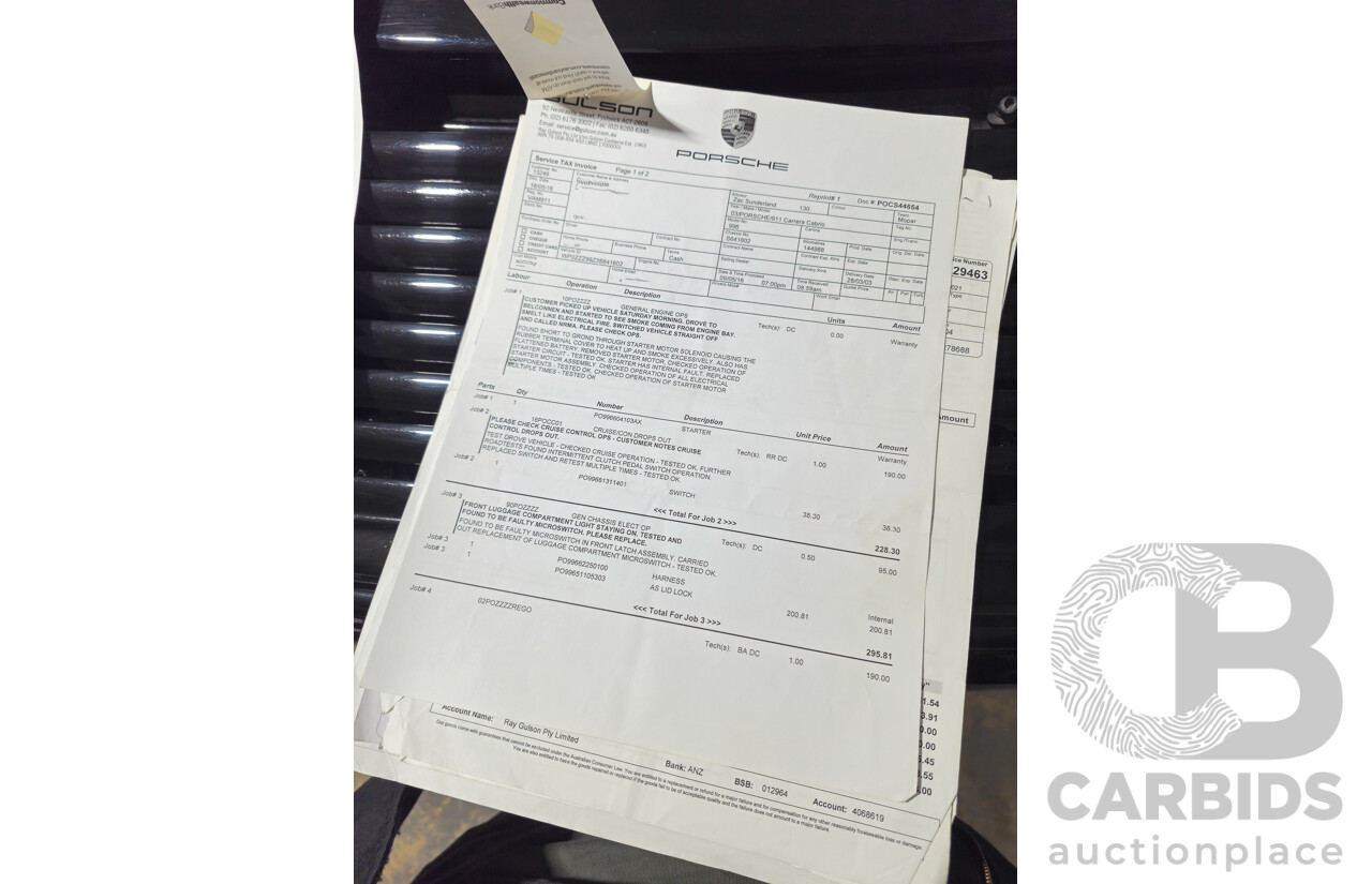 2/2003 Porsche 911 Carrera 996 2d Cabriolet Black 3.6L