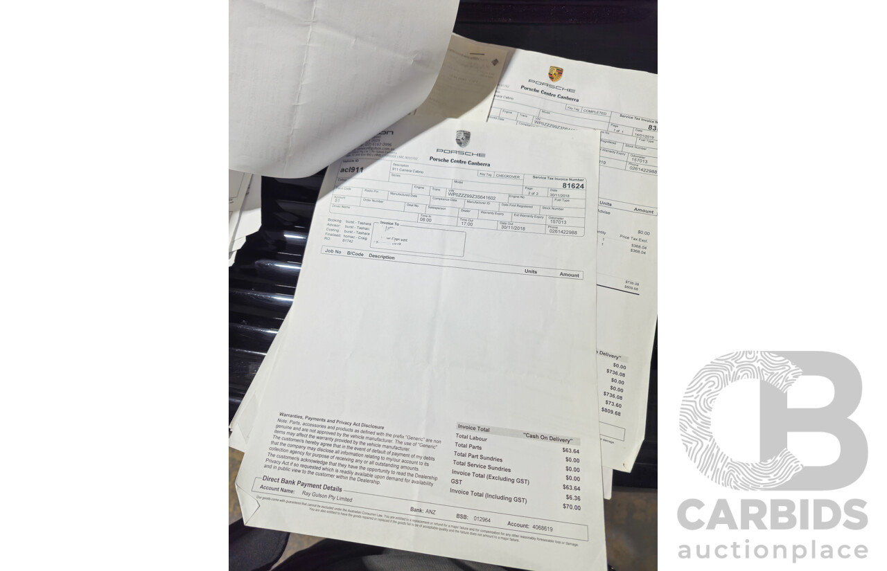 2/2003 Porsche 911 Carrera 996 2d Cabriolet Black 3.6L