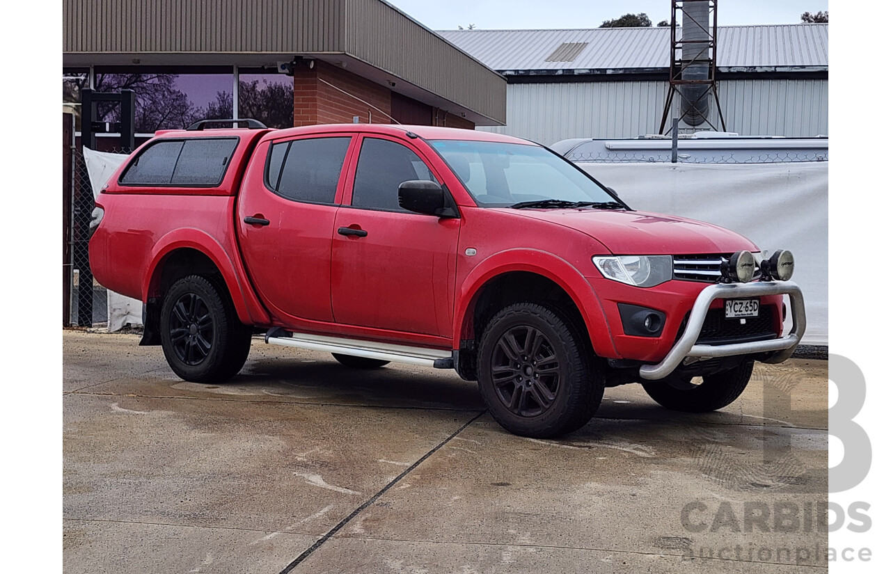 3/2015 Mitsubishi Triton GLX (4x4) MN MY15 Double Cab Utility Red 2.5L