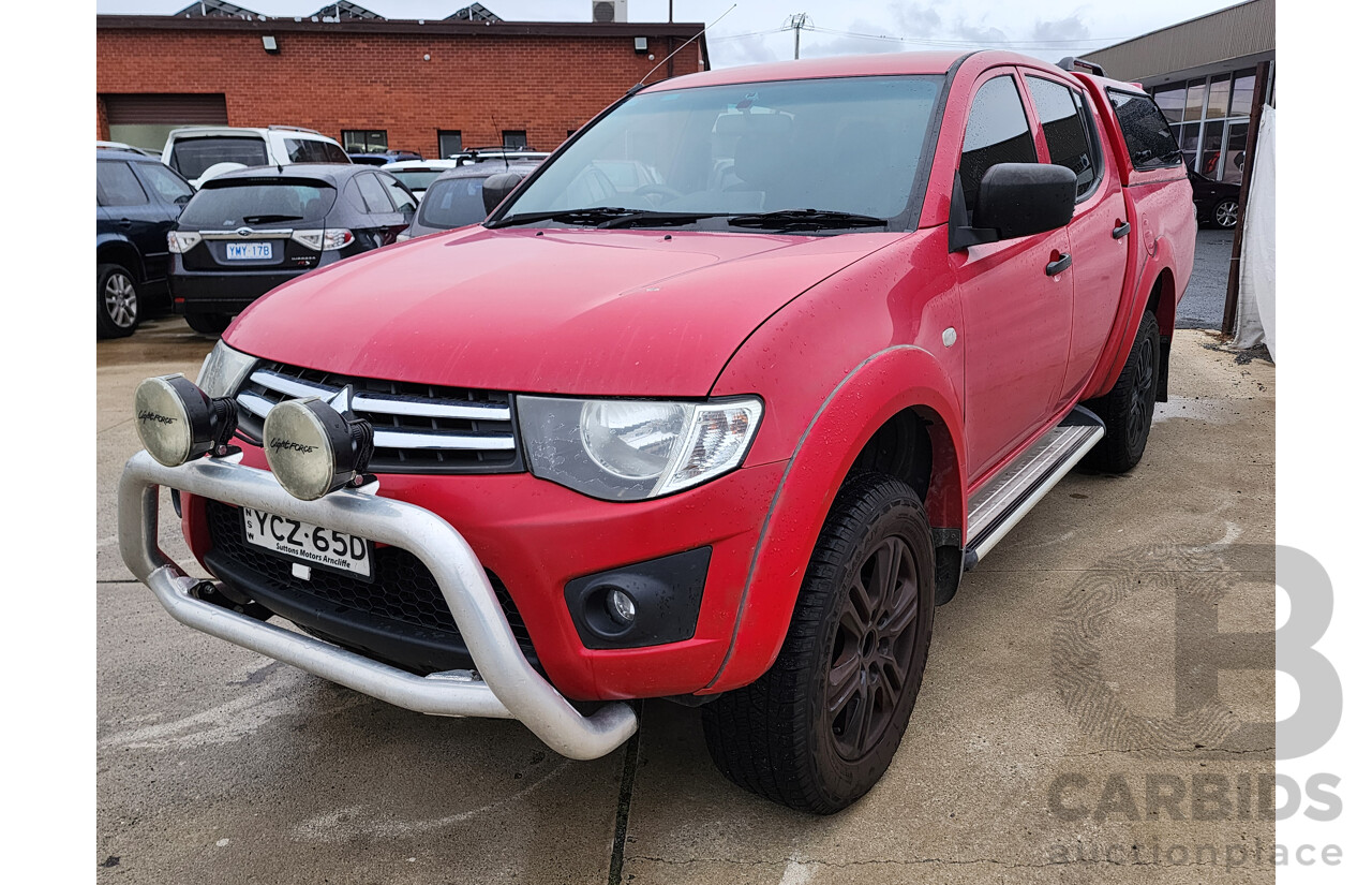 3/2015 Mitsubishi Triton GLX (4x4) MN MY15 Double Cab Utility Red 2.5L