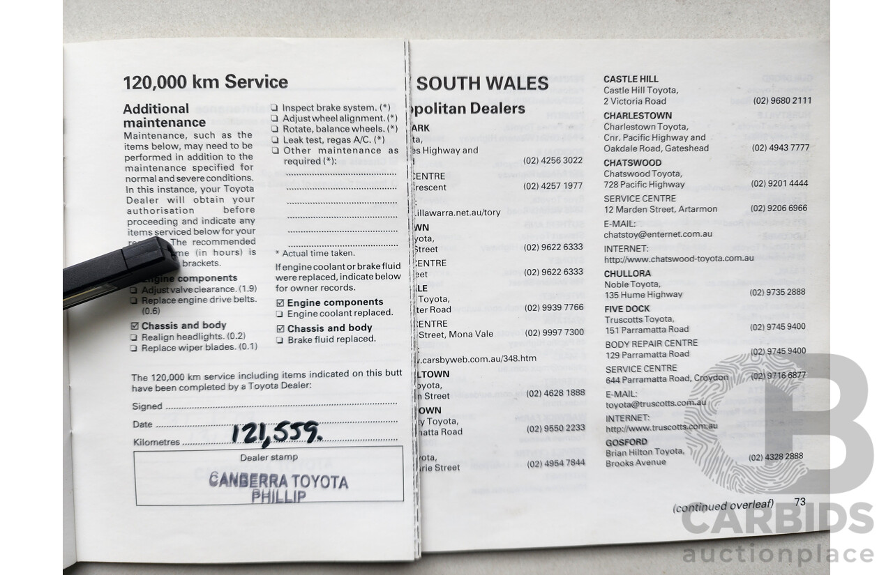 5/1999 Toyota Corolla Conquest SECA AE102R 5d Liftback Maroon 1.8L