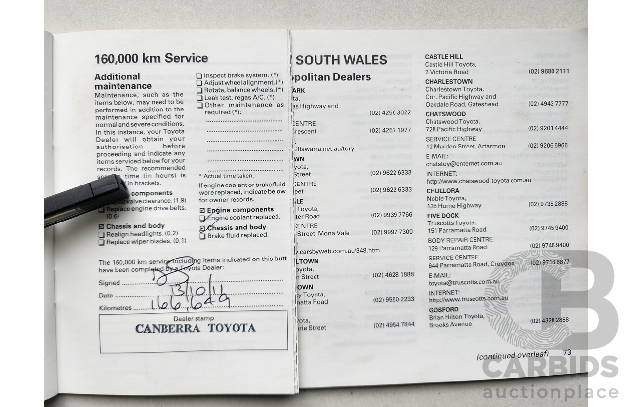 5/1999 Toyota Corolla Conquest SECA AE102R 5d Liftback Maroon 1.8L