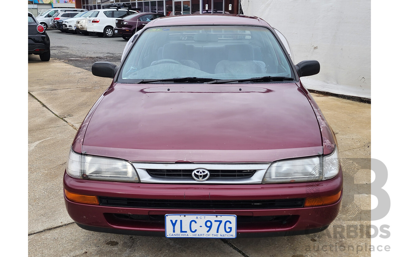 5/1999 Toyota Corolla Conquest SECA AE102R 5d Liftback Maroon 1.8L