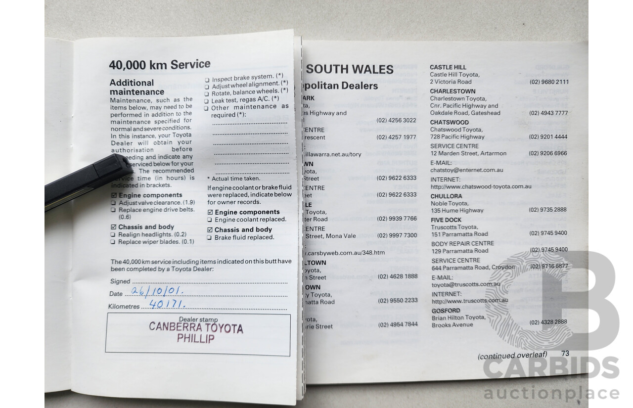 5/1999 Toyota Corolla Conquest SECA AE102R 5d Liftback Maroon 1.8L