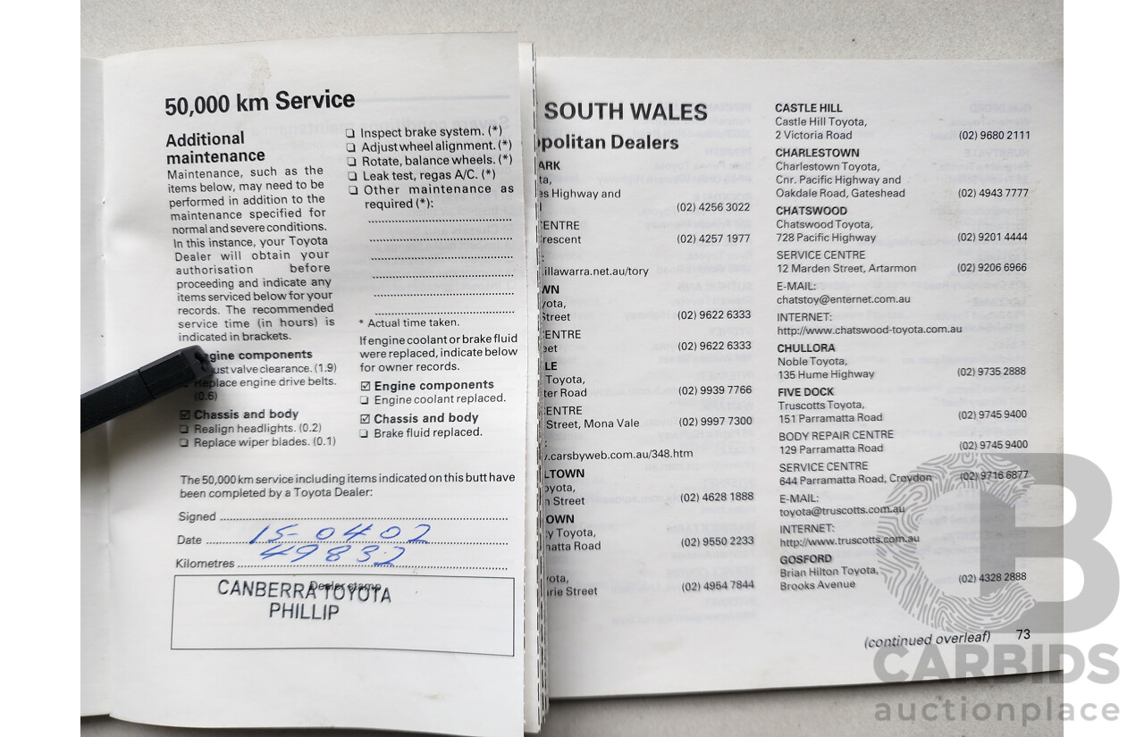 5/1999 Toyota Corolla Conquest SECA AE102R 5d Liftback Maroon 1.8L