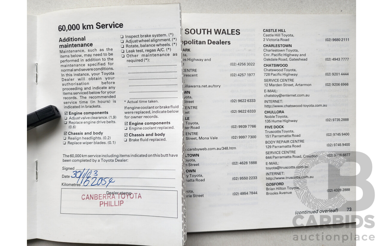 5/1999 Toyota Corolla Conquest SECA AE102R 5d Liftback Maroon 1.8L