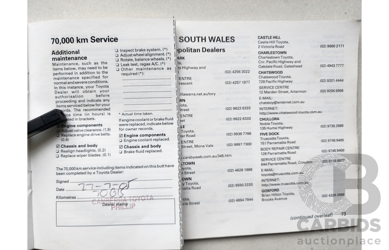 5/1999 Toyota Corolla Conquest SECA AE102R 5d Liftback Maroon 1.8L