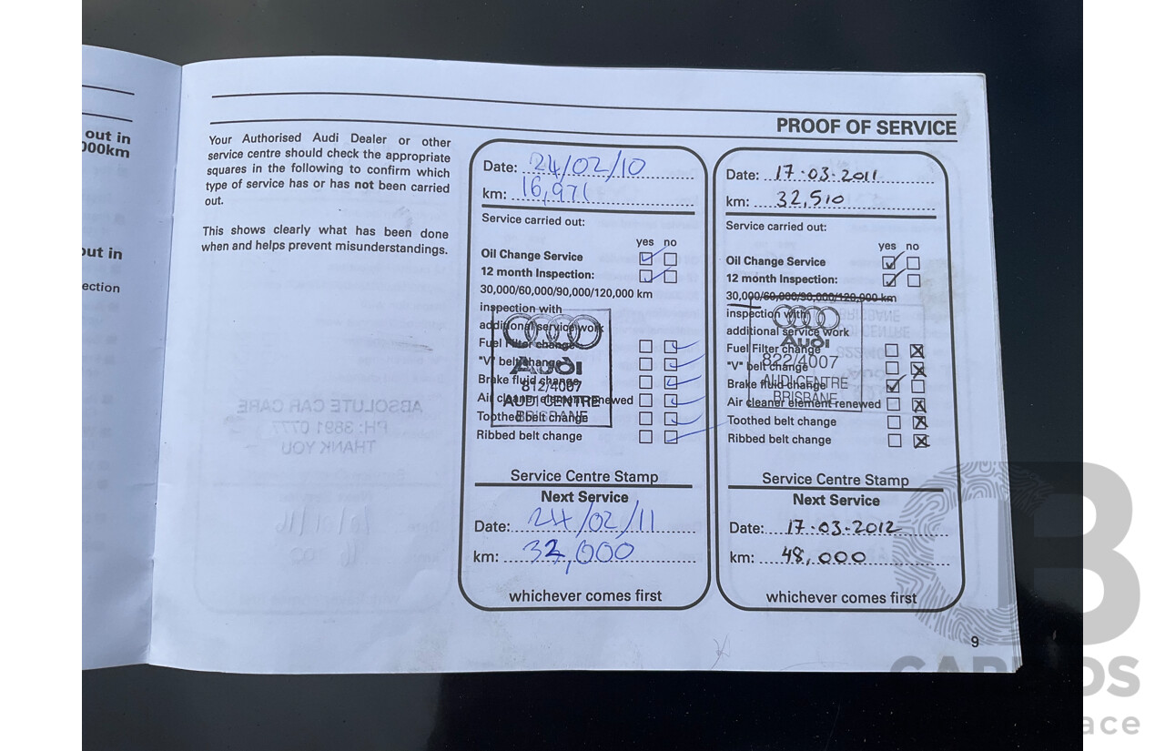 1/2008 Audi A4 2.0 TDI B8 (8K) 4d Sedan Brilliant Black Turbo Diesel 2.0L