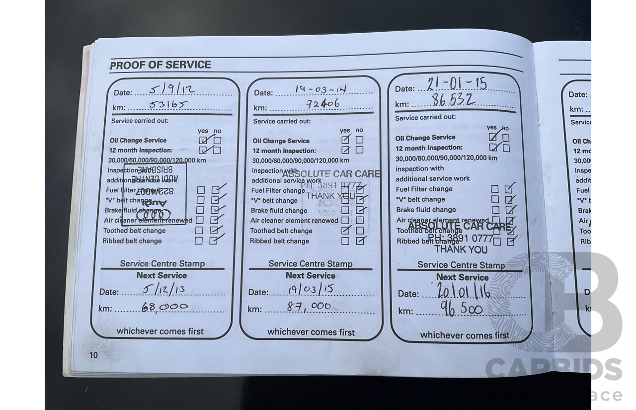 1/2008 Audi A4 2.0 TDI B8 (8K) 4d Sedan Brilliant Black Turbo Diesel 2.0L