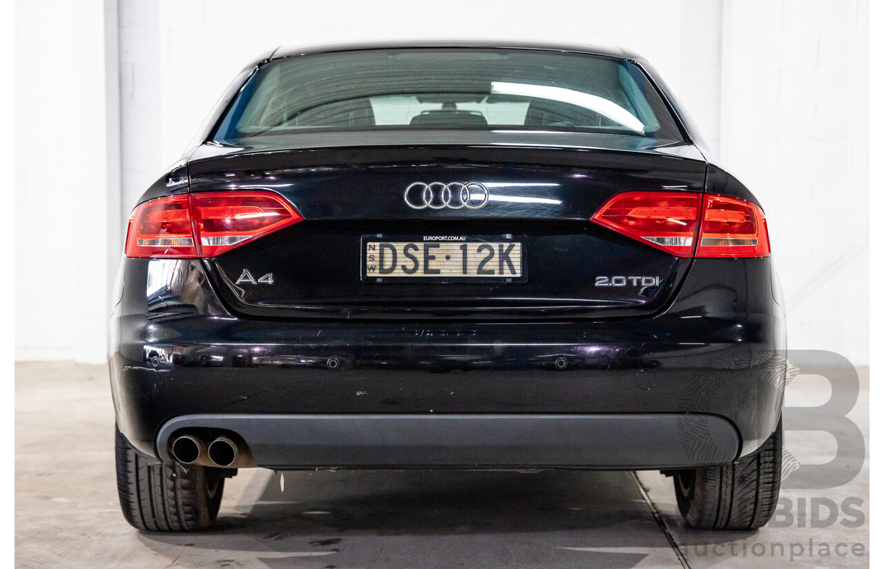 1/2008 Audi A4 2.0 TDI B8 (8K) 4d Sedan Brilliant Black Turbo Diesel 2.0L