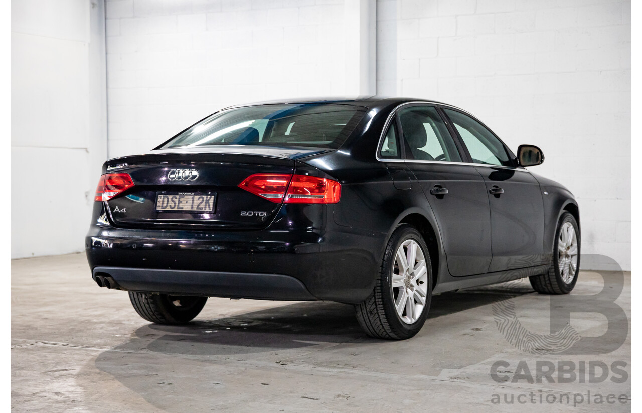 1/2008 Audi A4 2.0 TDI B8 (8K) 4d Sedan Brilliant Black Turbo Diesel 2.0L