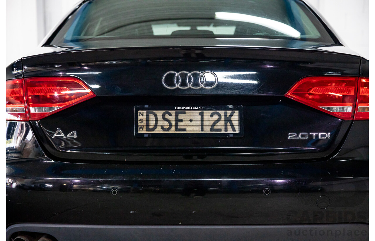 1/2008 Audi A4 2.0 TDI B8 (8K) 4d Sedan Brilliant Black Turbo Diesel 2.0L