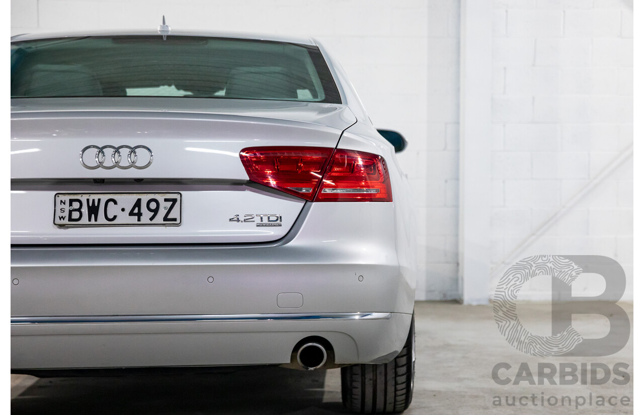 4/2011 Audi A8 L 4.2 TDI Quattro 4H 4d Sedan Ice Silver Metallic Twin Turbo Diesel V8 4.1L