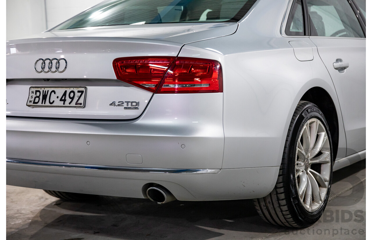 4/2011 Audi A8 L 4.2 TDI Quattro 4H 4d Sedan Ice Silver Metallic Twin Turbo Diesel V8 4.1L