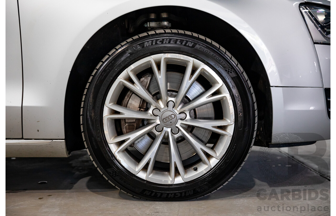 4/2011 Audi A8 L 4.2 TDI Quattro 4H 4d Sedan Ice Silver Metallic Twin Turbo Diesel V8 4.1L