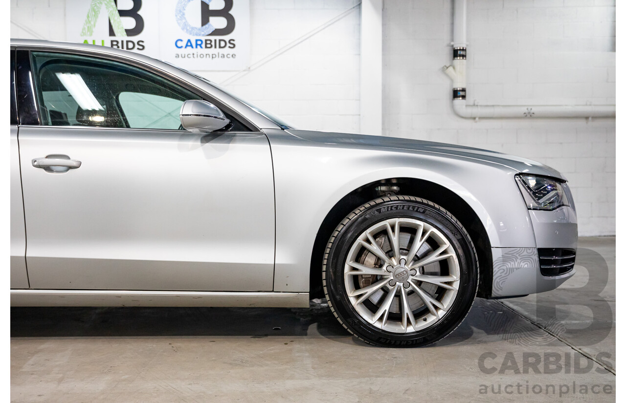 4/2011 Audi A8 L 4.2 TDI Quattro 4H 4d Sedan Ice Silver Metallic Twin Turbo Diesel V8 4.1L